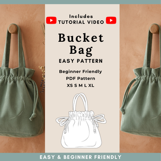 Bucket Bag Sewing Pattern | Drawstring Project Bag Pattern PDF