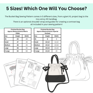 Bucket Bag Sewing Pattern | Drawstring Project Bag Pattern PDF