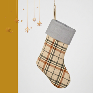 Christmas Stocking Sewing Pattern PDF — Contrast Cuff Design, 5 Sizes XS–XL
