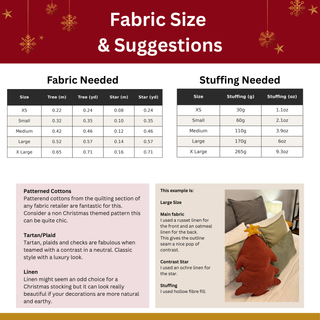 Christmas Tree Pillow Sewing Pattern PDF (5 Sizes, Beginner Friendly Christmas Pattern)
