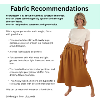 Gathered Skirt Sewing Pattern | Easy Beginner Gather Skirt with Pockets