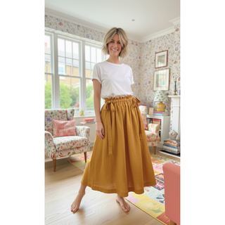 Gathered Skirt Sewing Pattern | Easy Beginner Gather Skirt with Pockets