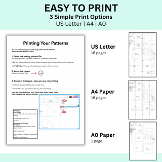 Tote Bag Sewing Pattern PDF — Flat Base Design, 5 Sizes XS–XL