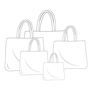 Tote Bag Sewing Pattern PDF — Flat Base Design, 5 Sizes XS–XL