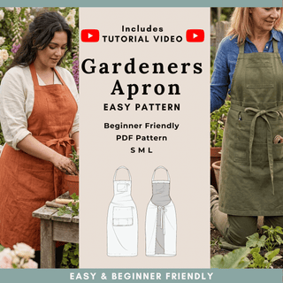 Gardening Apron Sewing Pattern PDF - Easy Garden Apron Pattern