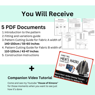 Men’s Haori Pattern | Men’s Haori Sewing Pattern (Mens Kimono Jacket)