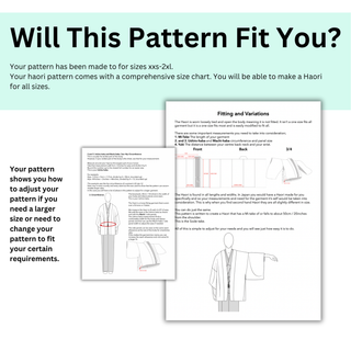 Will This Pattern Fit You? Sizing guide for Men’s Haori Pattern with adjustment tips and fitting chart for versatile styles.