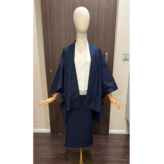 Kimono Suit Pattern Set featuring a Haori Jacket, Kimono Wrap Top, and Kimono Wrap Skirt on a mannequin.