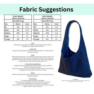 Hobo Bag Sewing Pattern – Slouchy Shoulder Bag, XS to XL