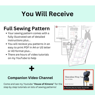 Japanese Cross Back Apron Pattern (PDF)