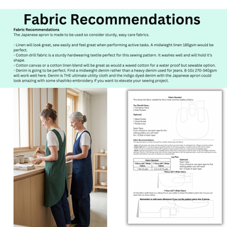 Japanese Cross Back Apron Pattern (PDF)