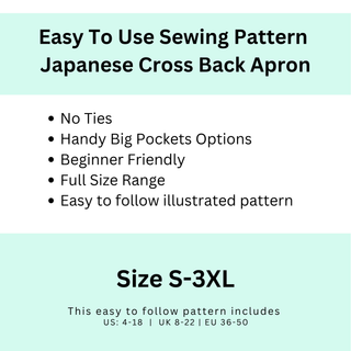 Japanese Cross Back Apron Pattern (PDF)