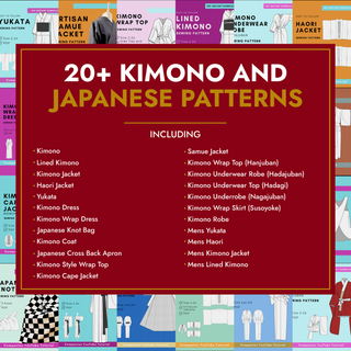 Japanese Sewing Pattern Bundle | 20+ Kimono, Haori, Yukata & Japanese PDF Patterns (Beginner Friendly)