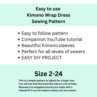 Kimono Wrap Dress Sewing Pattern: Beginner-Friendly (PDF Instant Download)