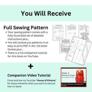 Kimono Wrap Dress Sewing Pattern: Beginner-Friendly (PDF Instant Download)