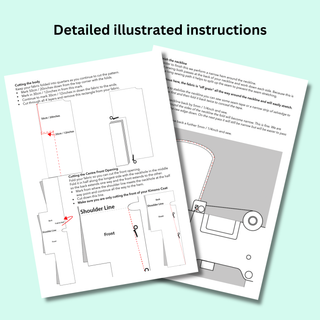 Detailed illustrated instructions for the Kimono Coat Sewing Pattern to help you create your own kimono coat.