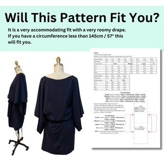 Kimono Dress Sewing Pattern | Easy Paperless Japanese Kimono Dress Pattern (Paperless)