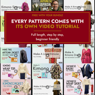 Japanese Sewing Pattern Bundle | 20+ Kimono, Haori, Yukata & Japanese PDF Patterns (Beginner Friendly)