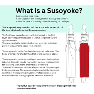 What is a Susoyoke? Explanation of the Kimono Wrap Skirt, sewing pattern, and traditional Japanese garments.