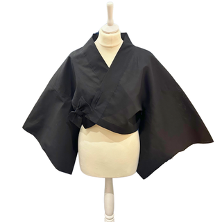Kimono Jacket Sewing Pattern showcasing a black haori-style jacket on a mannequin.