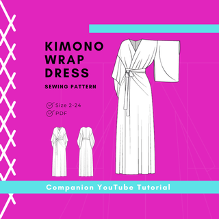 Kimono Wrap Dress Sewing Pattern: Beginner-Friendly (PDF Instant Download)