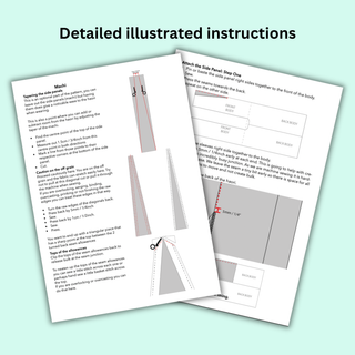 Detailed illustrated instructions for Men’s Kimono Sewing Pattern including sewing techniques and step-by-step guidance.