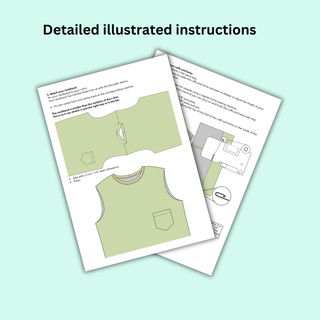 Oversized Tee T-Shirt Sewing Pattern | Japanese Street Style Tee Sewing Pattern XS-3XL