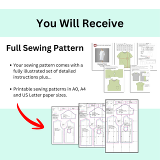 Oversized Tee T-Shirt Sewing Pattern | Japanese Street Style Tee Sewing Pattern XS-3XL