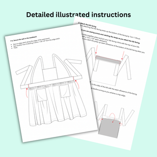 Apron Sewing Pattern 3 Pack (PDF): Cross Back Apron, Pinafore Apron + Garden Apron Sewing Patterns