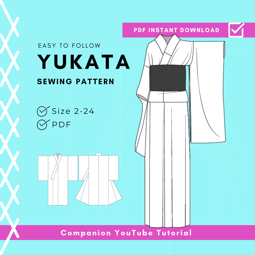 Yukata Sewing Pattern | Easy Women’s Japanese Robe PDF – House Of Kimono