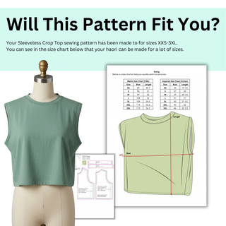 Crop Top Pattern PDF | Easy Summer Sewing Patterns for Women XS-3XL | Sleeveless Cropped Top