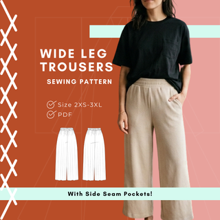 Wide Leg Trouser Sewing Pattern | Easy Palazzo Pants PDF XS-3XL
