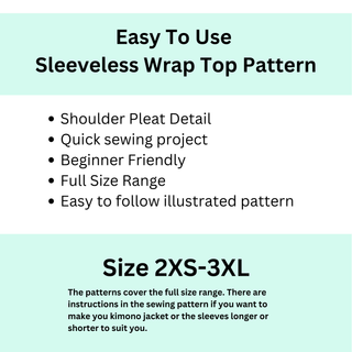 Sleeveless Top Pattern PDF | Easy Women's  Summer Blouse Sewing Patterns XXS-3XL (Digital Download)