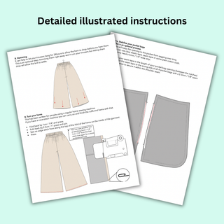 Wide Leg Trouser Sewing Pattern | Easy Palazzo Pants PDF XS-3XL