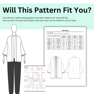 Kimono Jacket Pattern (Short Robe) | Slouchy Kimono Jacket Sewing Pattern  (PDF)