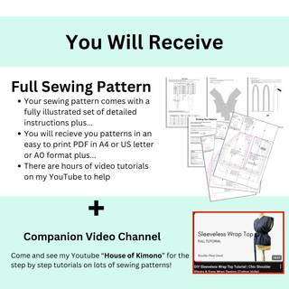 Women's Kimono Robe & Dressing Gown Sewing Pattern | XS-3XL