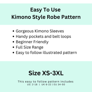 Women's Kimono Robe & Dressing Gown Sewing Pattern | XS-3XL