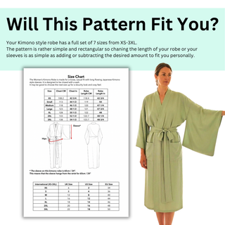 Women's Kimono Robe & Dressing Gown Sewing Pattern | XS-3XL