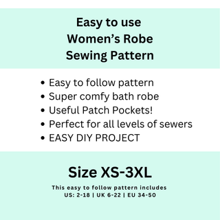 Women's Easy Dressing Gown & Robe Sewing Pattern (XS-3XL)