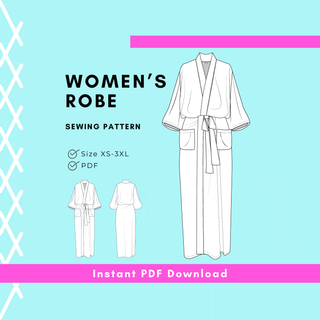 Women's Easy Dressing Gown & Robe Sewing Pattern (XS-3XL)