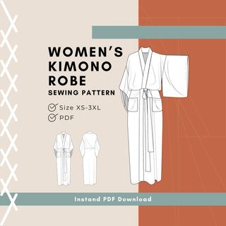 Women's Kimono Robe & Dressing Gown Sewing Pattern | XS-3XL