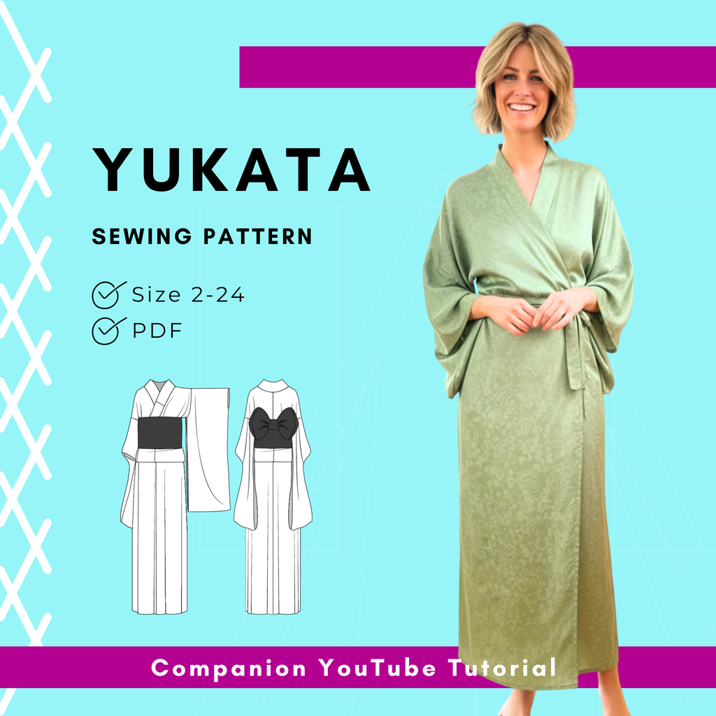 Sayagata Pattern Robe Yukata Sewing Pattern | Easy Women’s Japanese Robe PDF – House Of Kimono