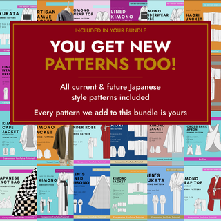 Japanese Sewing Pattern Bundle | 20+ Kimono, Haori, Yukata & Japanese PDF Patterns (Beginner Friendly)